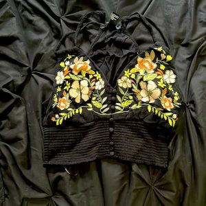 Fairly worn Forever 21 floral crop top.